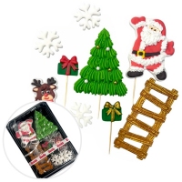 Figurki Cukrowe - Zestaw Świąteczny z drabiną