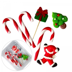 Figurki Cukrowe - Zestaw "Świąteczny z Mikołajem 2D"