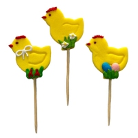 Figurki Cukrowe - Zestaw Wielkanocny - Kurczaki na patyku