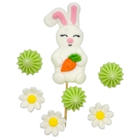 Figurki Cukrowe - Zestaw Wielkanocny - Zajączek z marchewką
