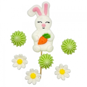 Figurki Cukrowe - Zestaw Wielkanocny - Zajączek z marchewką