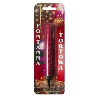 Fontanna tortowa 12cm - 1szt - czerwony płomień