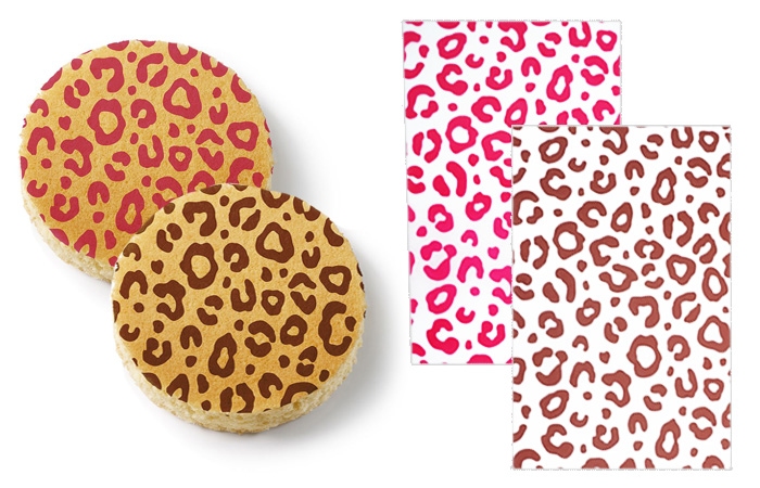 Papier do pieczenia - Panterka Brązowa / Różowa 30x40cm (24szt)
