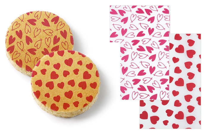 Papier transferowy do biszkoptu 30x40cm Czerwony / Różowy wzór 24szt