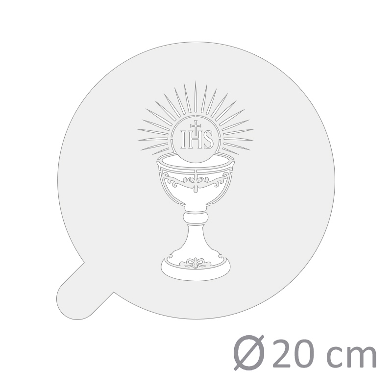 Szablon do aerografu - Komunijny - 20cm - Kielich + IHS - 808