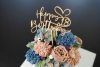 Topper - Happy Birthday z cyfrą - pisane (172S)