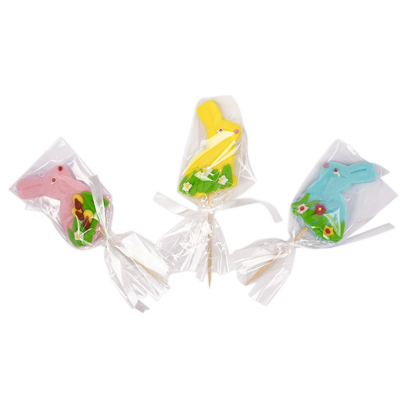 Zajączki wielkanocne na patyczkach - 3 kolory