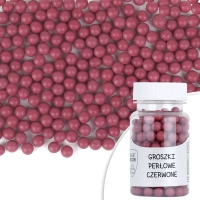 Groszki perłowe czerwone (MALINOWE) - 50g