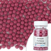 Groszki perłowe czerwone (MALINOWE) - 50g