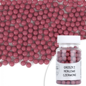 Groszki perłowe czerwone (MALINOWE) - 50g