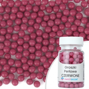 Groszki perłowe czerwone (MALINOWE) - 50g