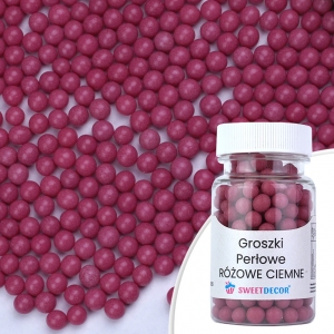 Groszki perłowe różowe ciemne - 50g