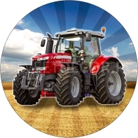 Opłatek na tort Traktor/Koparka - 00044J - 21 cm