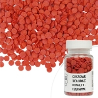 Cukrowe Dekorki Konfetti 6mm czerwone - 30g