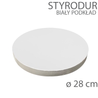 Okrągły podkład styrodur - wys. 22mm - 28cm - biały