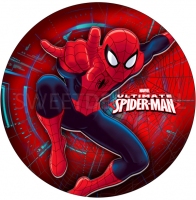 Opłatek na tort Spiderman na żółtym tle - 50314060C 21 cm