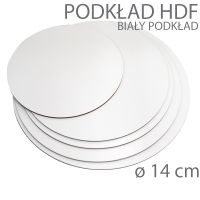 Okrągły podkład hdf biały - wys. 3mm - 14cm