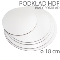 Okrągły podkład hdf biały - wys. 3mm - 18cm