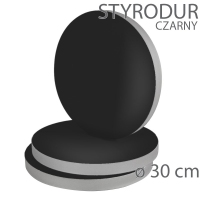 Okrągły styrodur podkład - wys. 22mm - 30cm - CZARNY