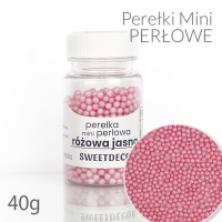 Mini Perełki perłowe różowe jasne 40g