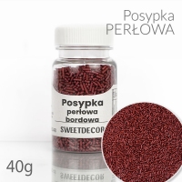 Posypka perłowa Bordowa 40g