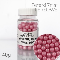 Perłowe Perełki 7mm - różowe jasne 40g