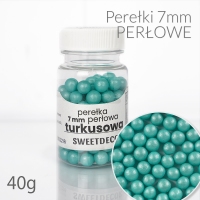 Perłowe Perełki 7mm - turkusowe 40g