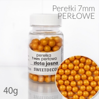 Perłowe Perełki 7mm - złote jasne 40g