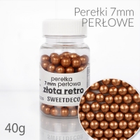 Perłowe Perełki 7mm - złote retro 40g