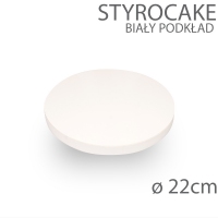 Okrągły podkład pod tort STYROCAKE - wys. 22mm - 22cm - biały