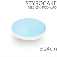 Okrągły podkład pod tort STYROCAKE - wys. 22mm - 24cm - NIEBIESKI