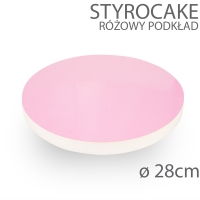 Okrągły podkład pod tort STYROCAKE - wys. 22mm - 28cm - RÓŻOWY