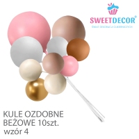 Kule dekoracyjne Beżowe wzór 4 - 10szt