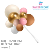 Kule dekoracyjne Beżowe wzór 3 - 10szt