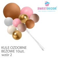 Kule dekoracyjne Beżowe wzór 2 - 10szt
