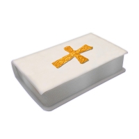 Dekoracja komunijna - Książka 3D z złotym krzyżykiem