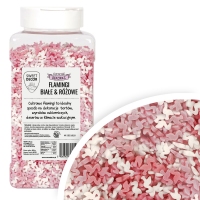 Dekoracje cukrowe Flamingi Różowo biało różowe 600g