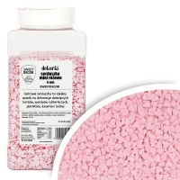 Cukrowe dekorki Serduszka różowe mini 6mm - 600g