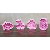 Foremki Wyciskane z Tłoczkiem Owoce 4 szt