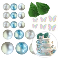 Zestaw Ozdób Krystalicznych - Niebieski z Wachlarzami - 26 Elementów