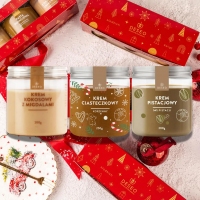 Deseo - Zestaw Świąteczny 3szt - (Krem Ciasteczkowy 250g + Pistacjowy 54% 200g + Kokosowy z migdałem 200g)