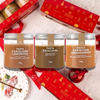 Deseo - Zestaw Świąteczny 3szt - (Orzech Laskowy 100% 200g + Pistacjowy 100% 200g + Masło Arachidowe 100% 200g)