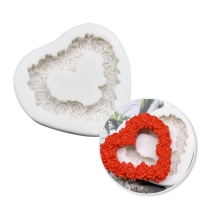 Forma silikonowa "serce - róża"