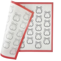 Mata silikonowa perforowana do makaroników 29,5cm x 42 cm (okręgi i serca)