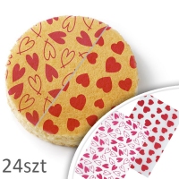 Papier transferowy do biszkoptu 30x40cm Czerwony / Różowy wzór 24szt