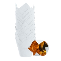 Papilotki tulipan Biało-Złote 50szt