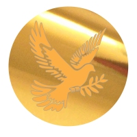 Topper na bok tortu - Kółko 6x6cm z dekorem "Gołębica" (273LZ)