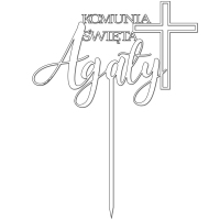 Topper - Krzyż Komunijny z imieniem (276B)