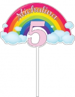 Topper z grafiką - Tęcza (15cm x 19cm) (278N)