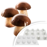 Forma silikonowa - Grzybek DUŻY 6 pólkul + 6 cylindrów